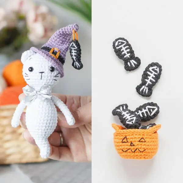 Amigurumi crochet pattern Halloween Ghost Cat