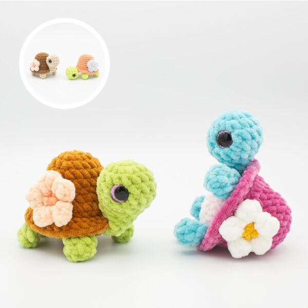 Low-sew Crochet pattern Plush Turtle 2-in-1