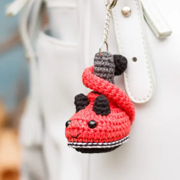 Crochet pattern Halloween Lucifer Boot Keychain