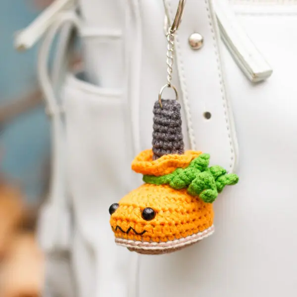 Crochet pattern Halloween Pumpkin Boot Keychain