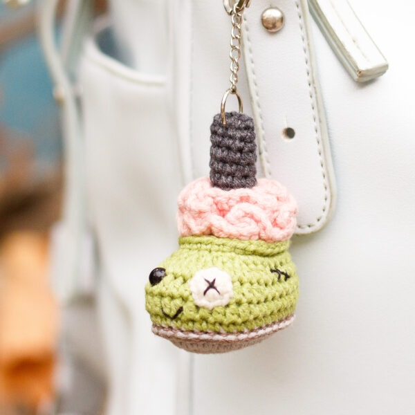 Crochet pattern Halloween Zombie Boot Keychain