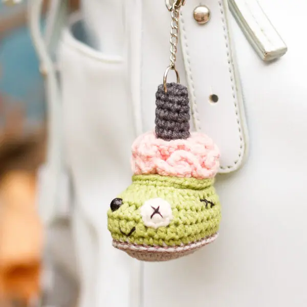 Crochet pattern Halloween Zombie Boot Keychain