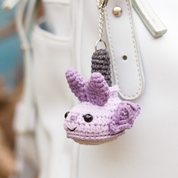 Crochet pattern Halloween Bat Boot Keychain