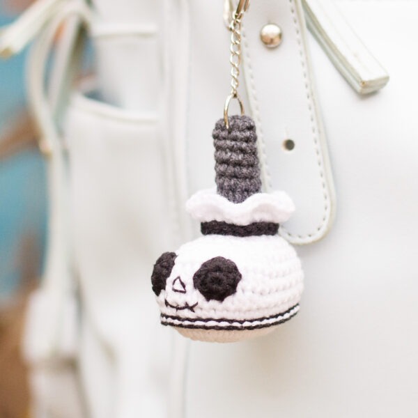 Crochet pattern Halloween Skeleton Boot Keychain